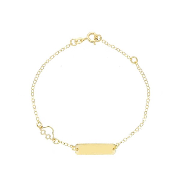 Bracciale targa in oro giallo 375/ooo con macchina