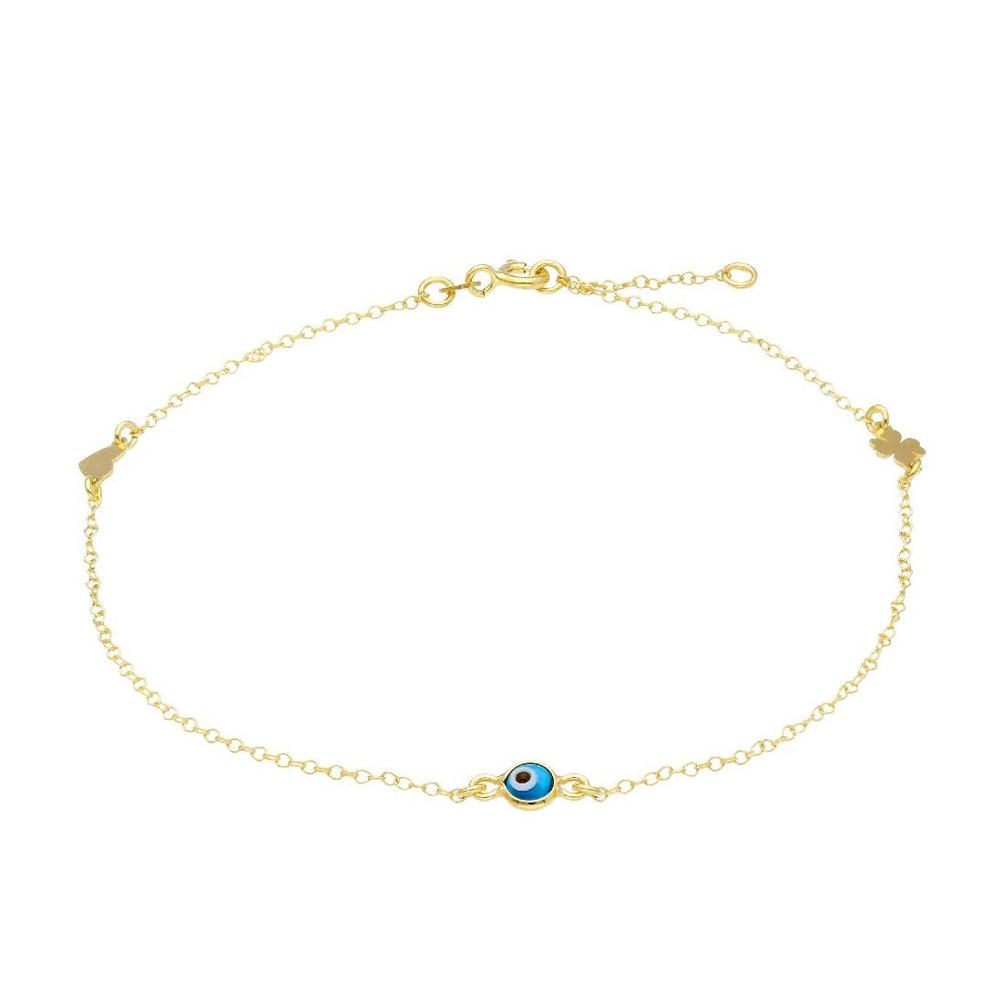 Cavigliera in oro giallo 375/ooo con charms