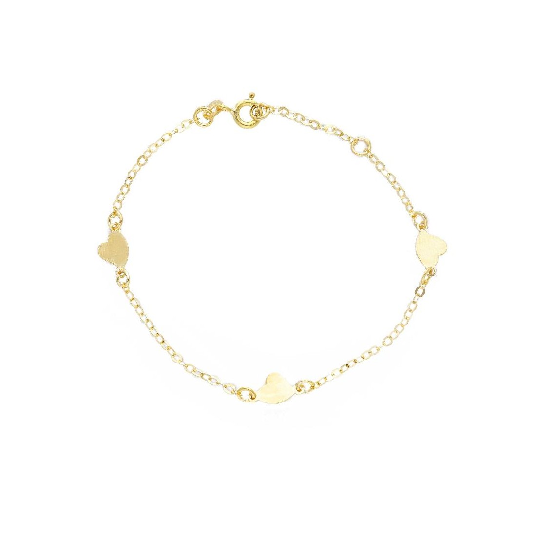 Bracciale in oro giallo 375/ooo con cuorI