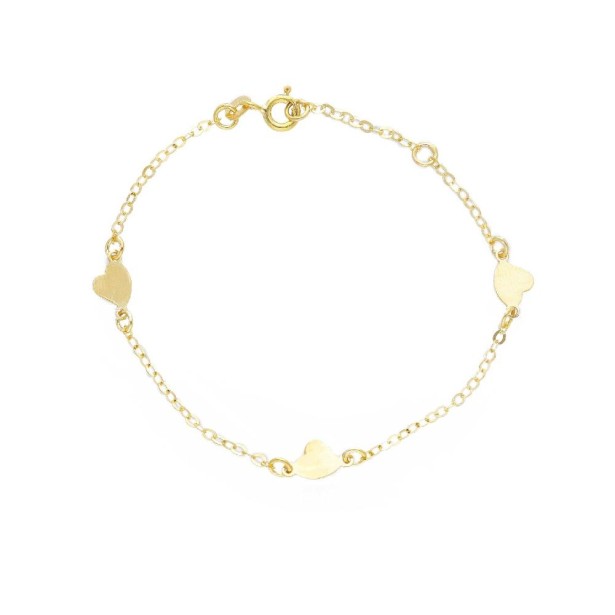 Bracciale in oro giallo 375/ooo con cuorI