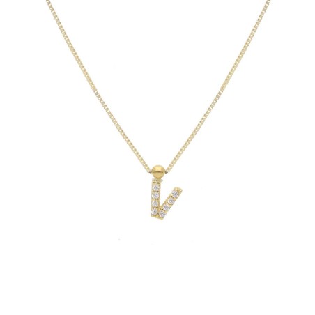 Girocollo in oro giallo 375/ooo e zirconia cubica con iniziale