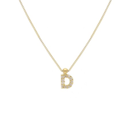 Girocollo in oro giallo 375/ooo e zirconia cubica con iniziale