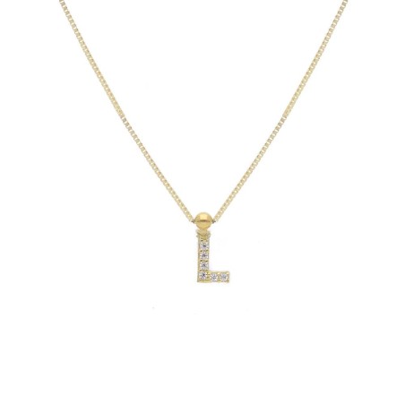 Girocollo in oro giallo 375/ooo e zirconia cubica con iniziale
