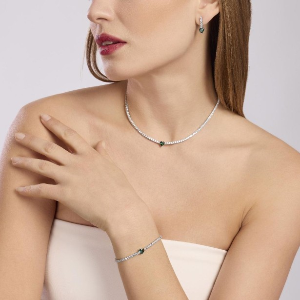 MABINA  533904 - Bracciale in argento 925/°°° smeraldo sintetico e zirconi