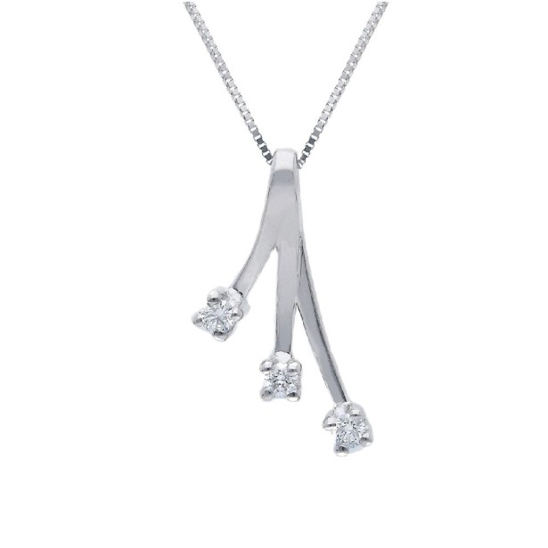 Girocollo trilogy in oro bianco 750/°°° e diamante