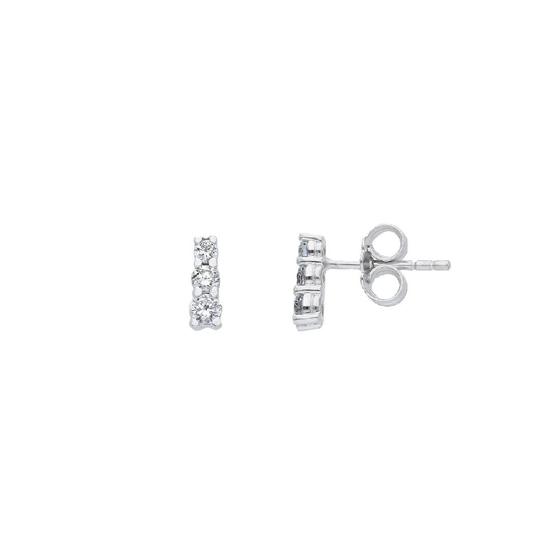 Orecchini trilogy in oro bianco 750/°°° e diamante