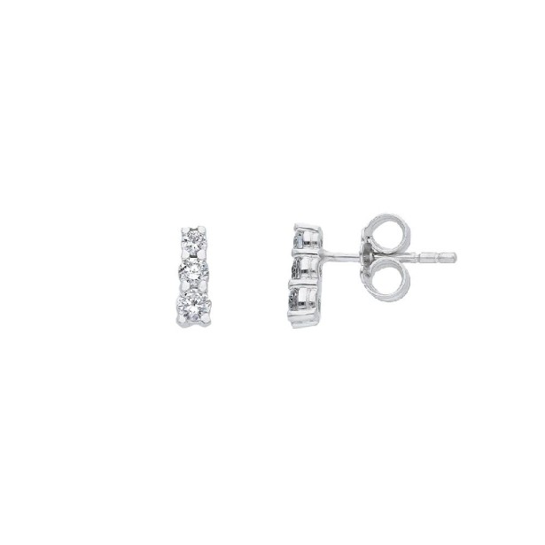 Orecchini trilogy in oro bianco 750/°°° e diamante