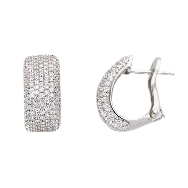 Orecchini cerchio in argento 925/ooo e zirconia cubica