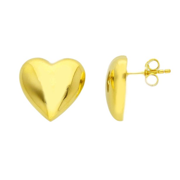 Orecchini lobo in argento dorato 925/ooo con cuore