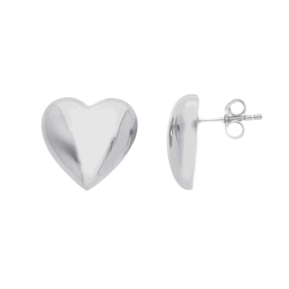 Orecchini lobo in argento 925/ooo con cuore