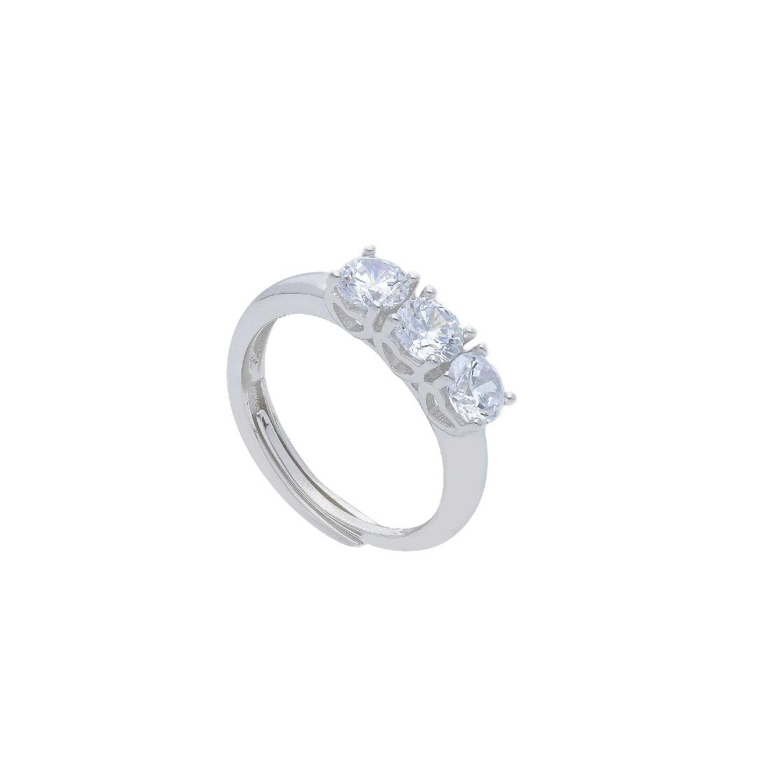 Anello trilogy in argento 925/ooo e zirconia cubica