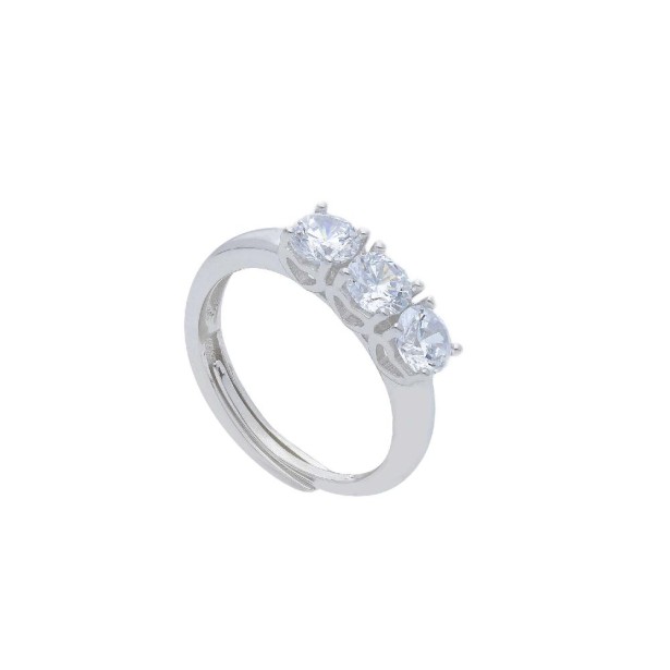 Anello trilogy in argento 925/ooo e zirconia cubica