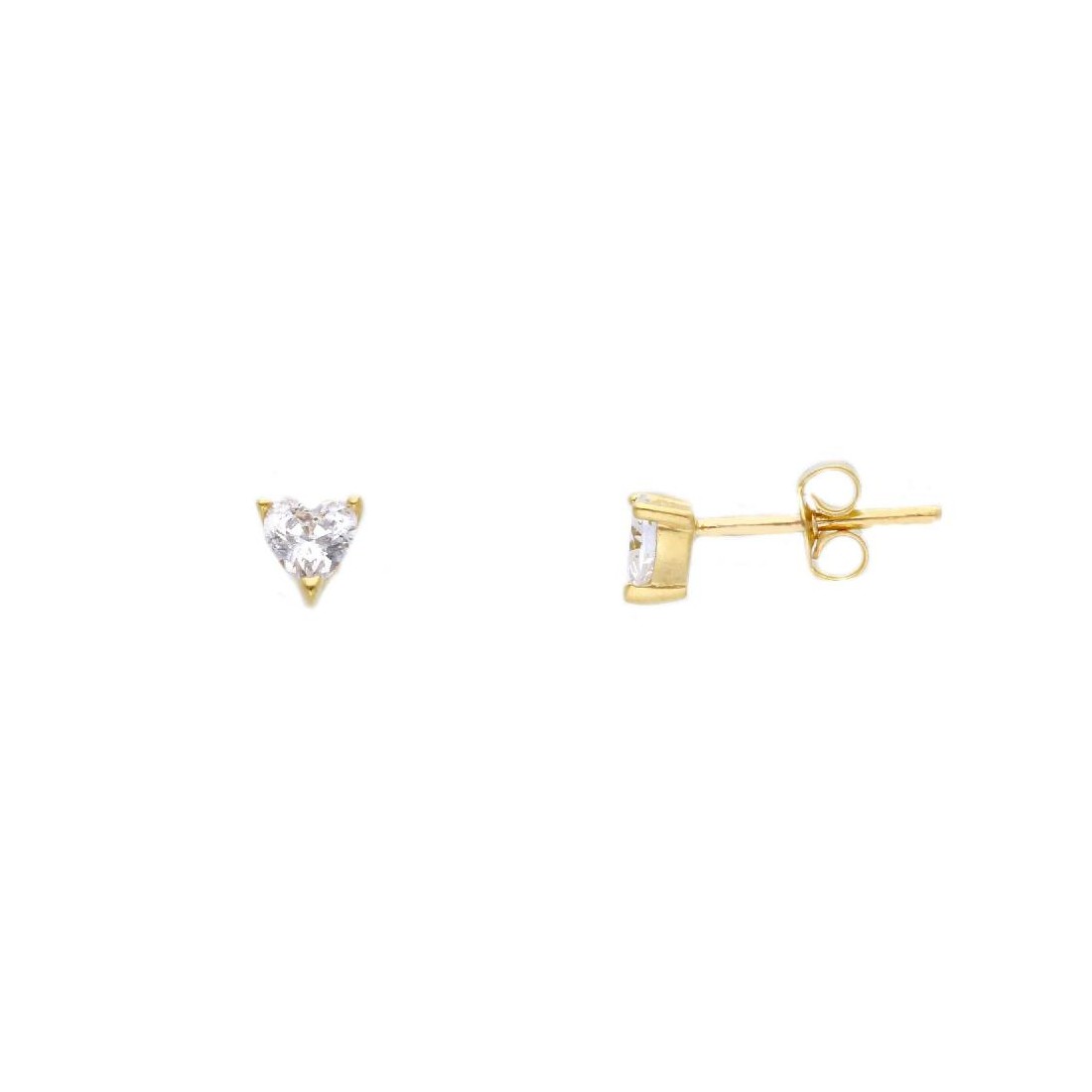 Orecchini punto luce in oro giallo 375/ooo e zirconia cubica