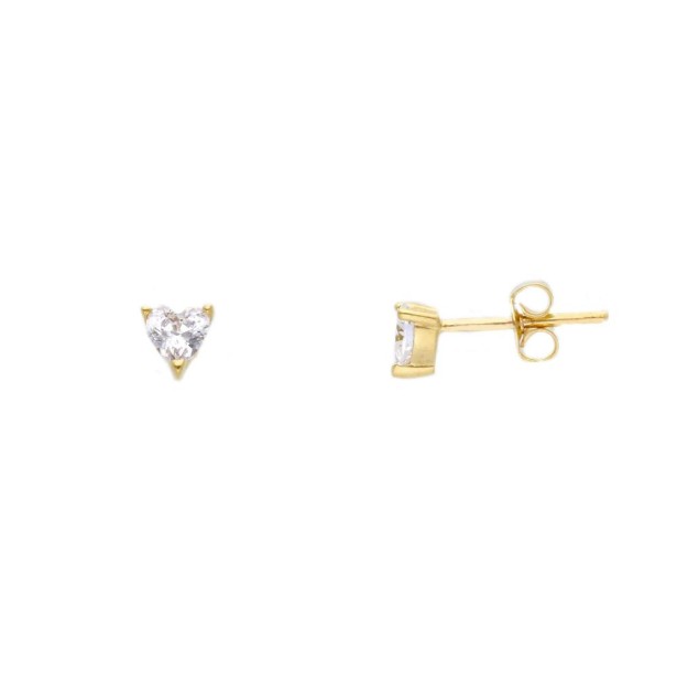 Orecchini punto luce in oro giallo 375/ooo e zirconia cubica