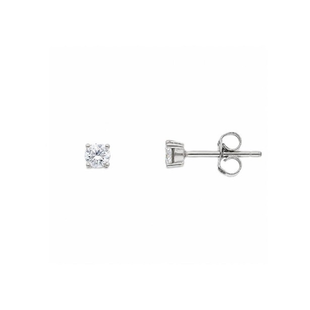 Orecchini punto luce in oro bianco 375/ooo e zirconia cubica