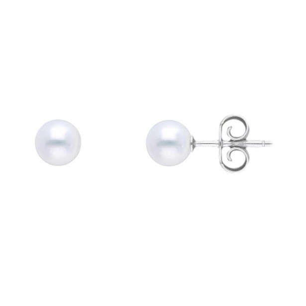 Orecchini lobo in oro bianco 750/°°° e perla