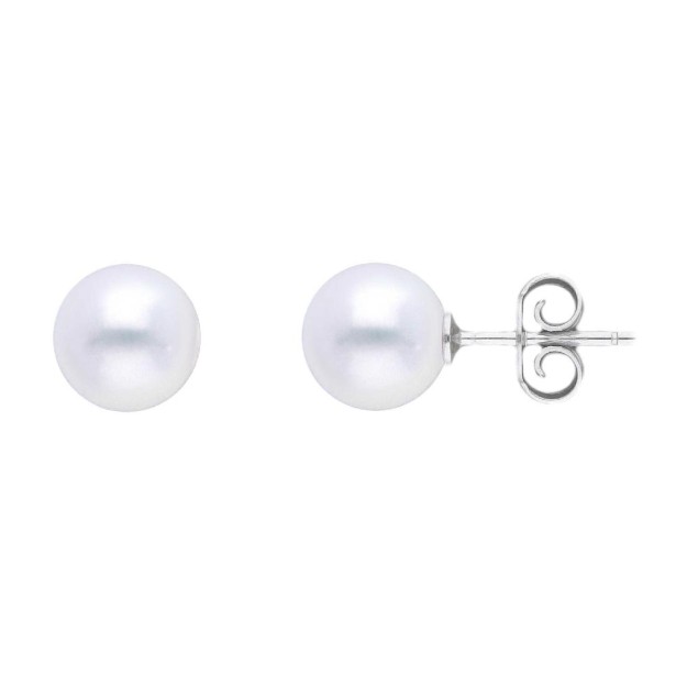 Orecchini lobo in oro bianco 750/°°° e perla