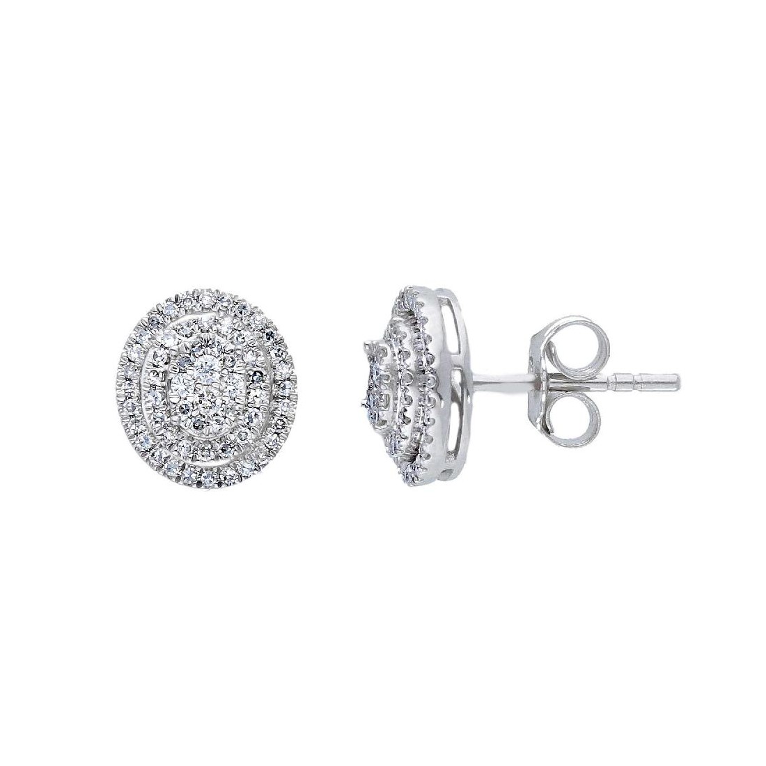Orecchino lobo in oro bianco 750/°°° e diamante