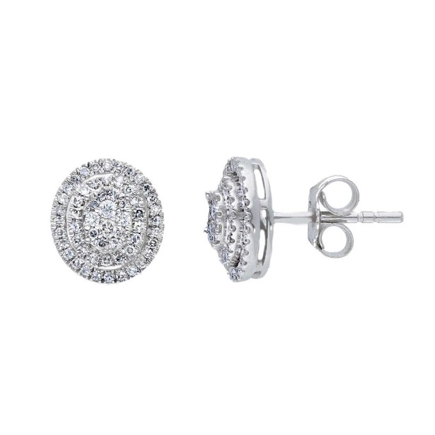 Orecchino lobo in oro bianco 750/°°° e diamante