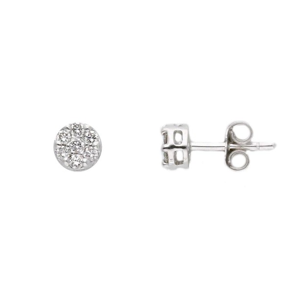 Orecchini lobo in oro bianco 750/°°° e diamante
