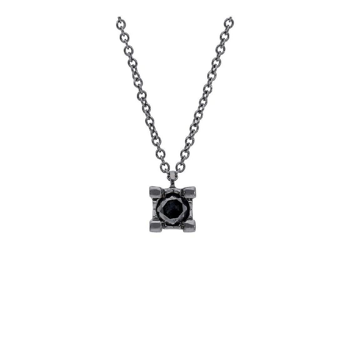 Girocollo punto luce in oro brunito 750/°°° e diamante black