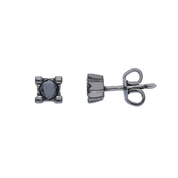 Orecchini punto luce in oro brunito 750/°°° e diamante black