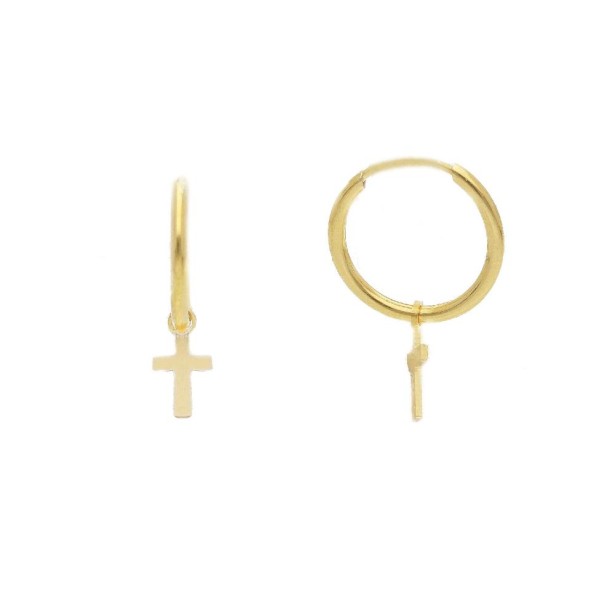 Orecchini pendenti in oro giallo 375/°°° con croce