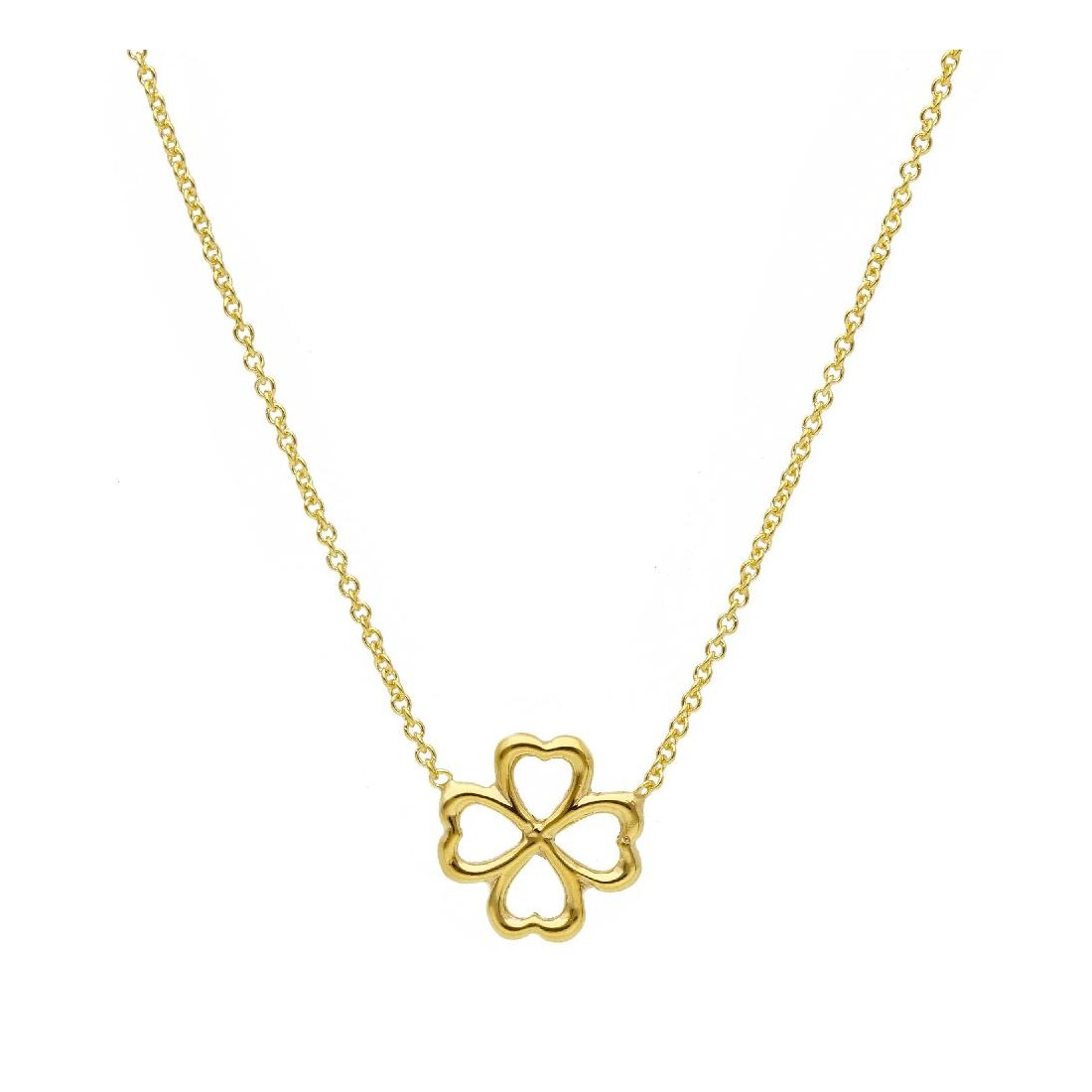 Girocollo in oro giallo 375/ooo con quadrifoglio
