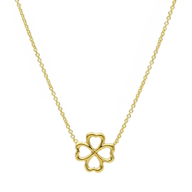 Girocollo in oro giallo 375/ooo con quadrifoglio