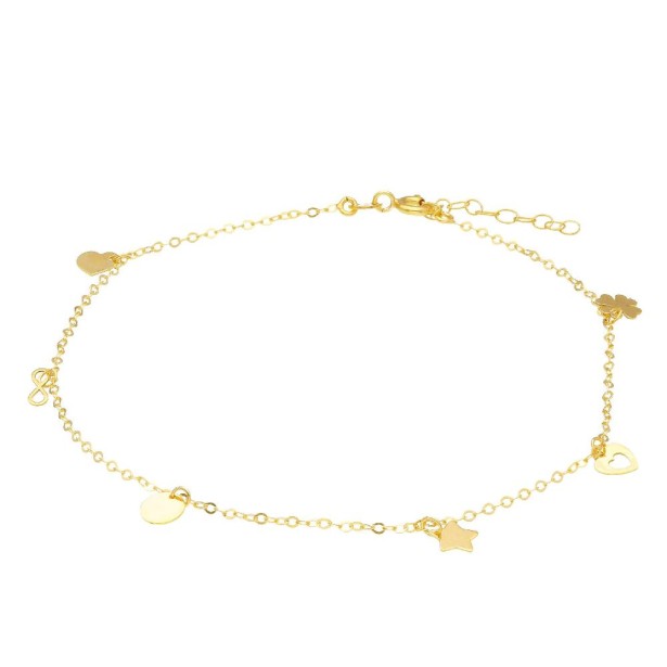 Cavigliera in oro giallo 375/ooo con charms