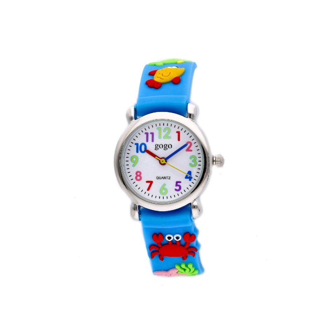 Orologio in acciaio e gomma con pesci