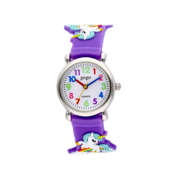 Orologio in acciaio e gomma con unicorno
