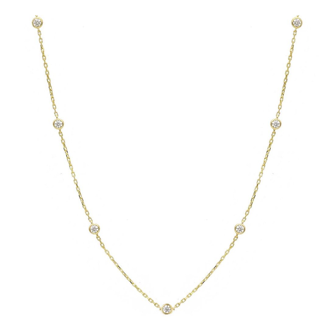 Girocollo in oro giallo 375/ooo e zirconia cubica