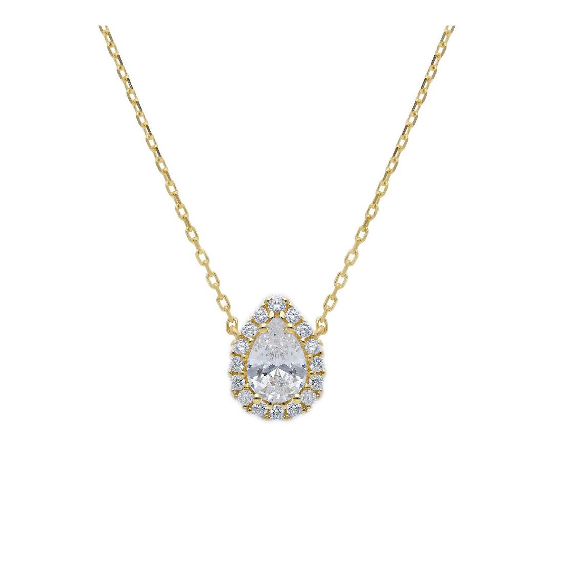Girocollo in oro giallo 375/ooo e zirconia cubica