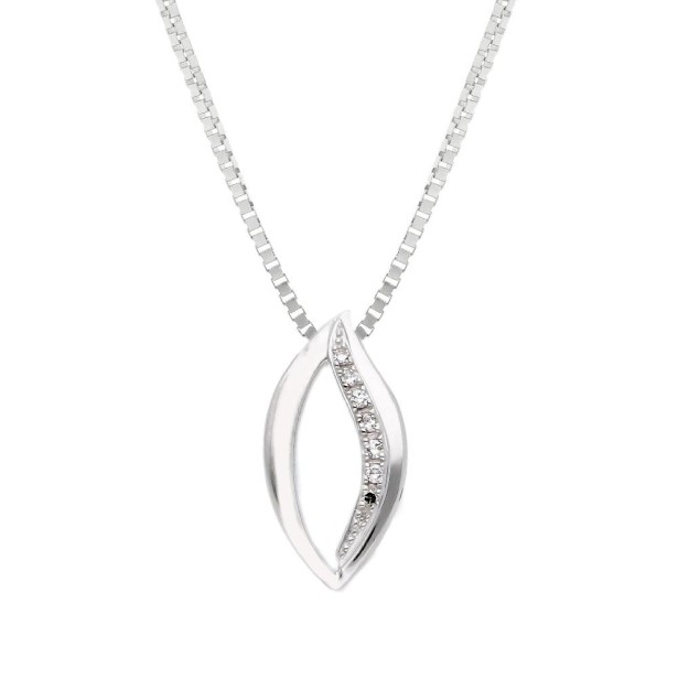 Girocollo in oro bianco 375/°°° e diamante