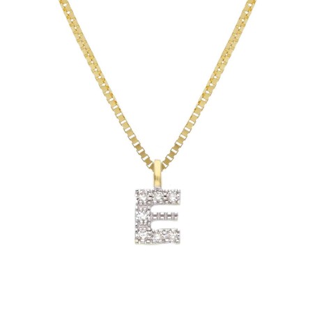 Girocollo in oro giallo 375/°°° e diamante con iniziale