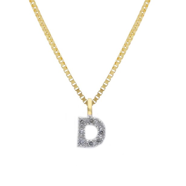 Girocollo in oro giallo 375/°°° e diamante con iniziale