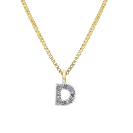 Girocollo in oro giallo 375/°°° e diamante con iniziale