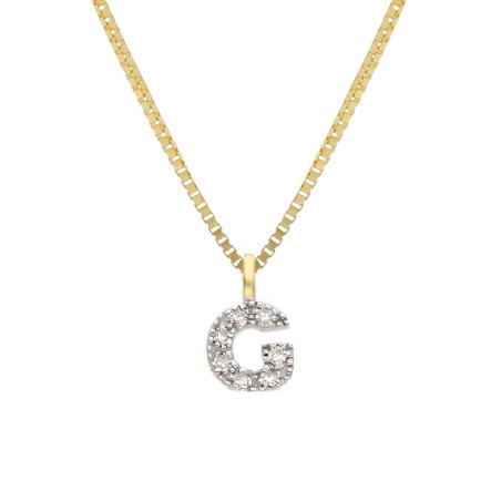 Girocollo in oro giallo 375/°°° e diamante con iniziale