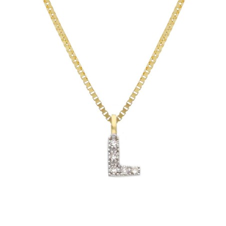 Girocollo in oro giallo 375/°°° e diamante con iniziale