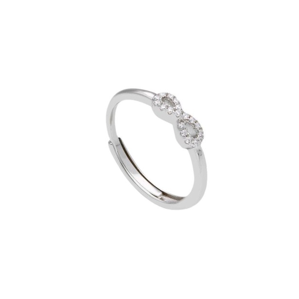 Anello in argento 925/ooo e zirconia cubica con infinito