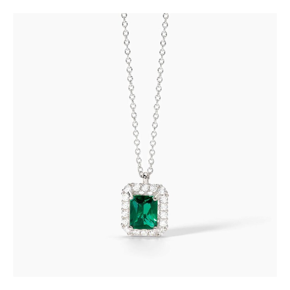 MABINA 553735 - Girocollo in argento 925/°°° smeraldo sintetico e zirconi