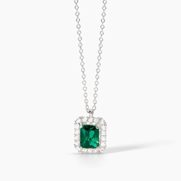 MABINA 553735 - Girocollo in argento 925/°°° smeraldo sintetico e zirconi