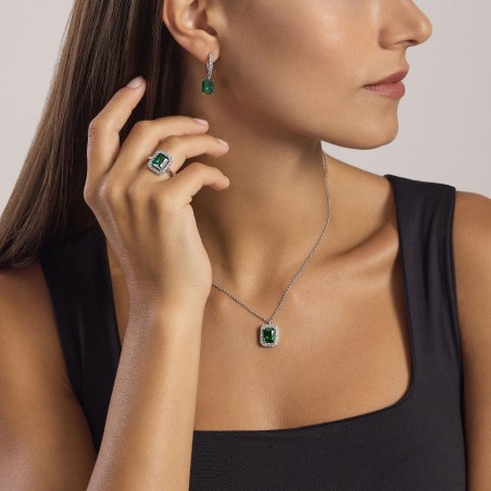 MABINA 553735 - Girocollo in argento 925/°°° smeraldo sintetico e zirconi