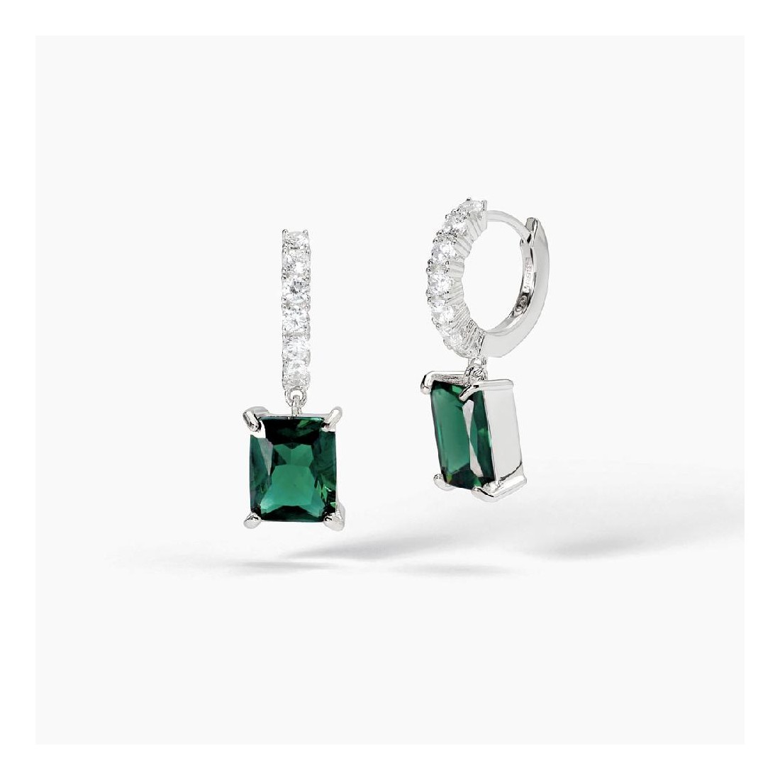 MABINA 563815 - Orecchini in argento 925/°°° smeraldo sintetico e zirconi