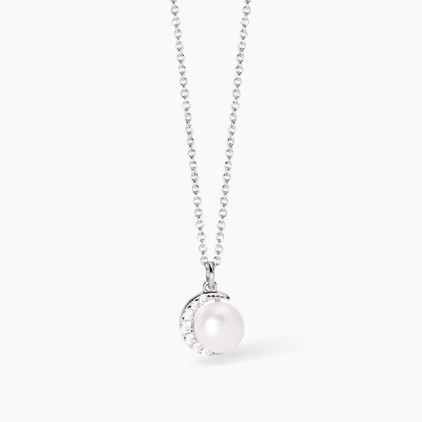 MABINA 553730 - Girocollo in argento 925/°°° perla coltivata e zirconi