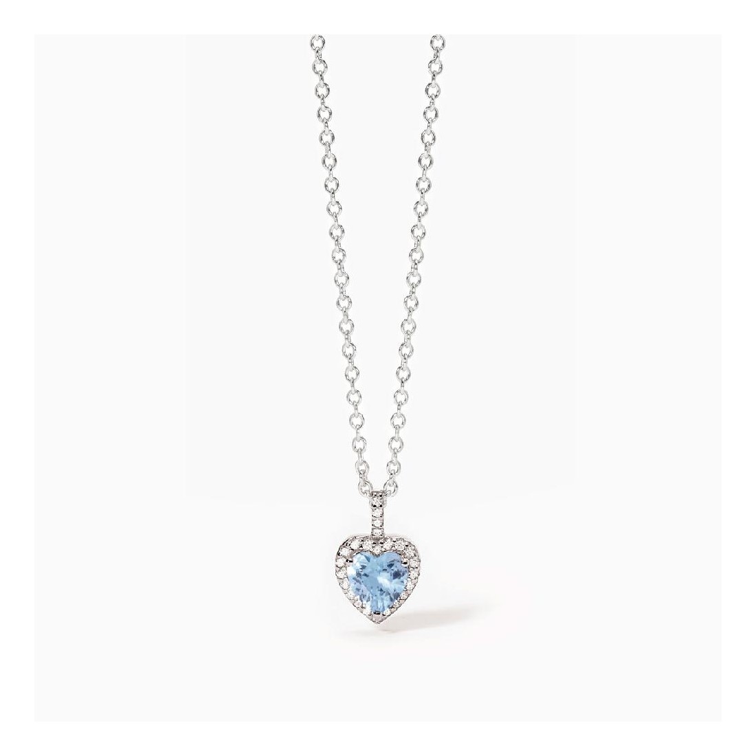 MABINA 553729 - Girocollo in argento 925/°°° acquamarina sintetica e zirconi