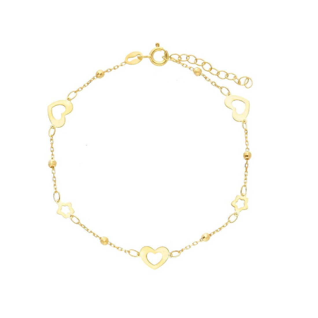 Bracciale in oro giallo 375/°°° con cuore