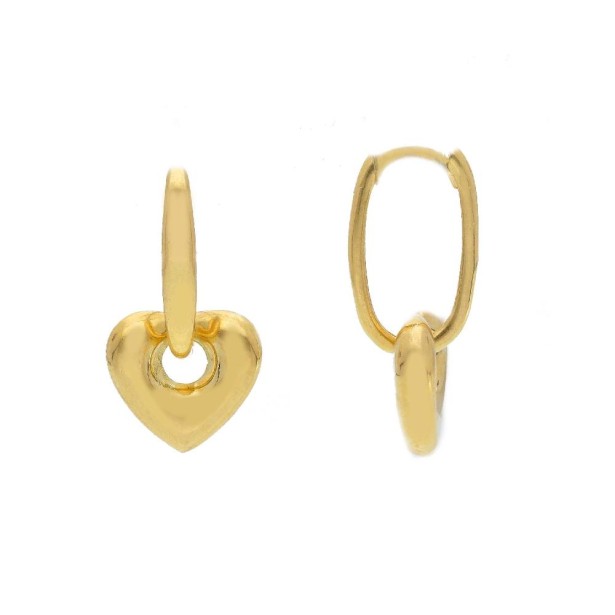 Orecchini pendenti in oro giallo 375/°°° con cuore