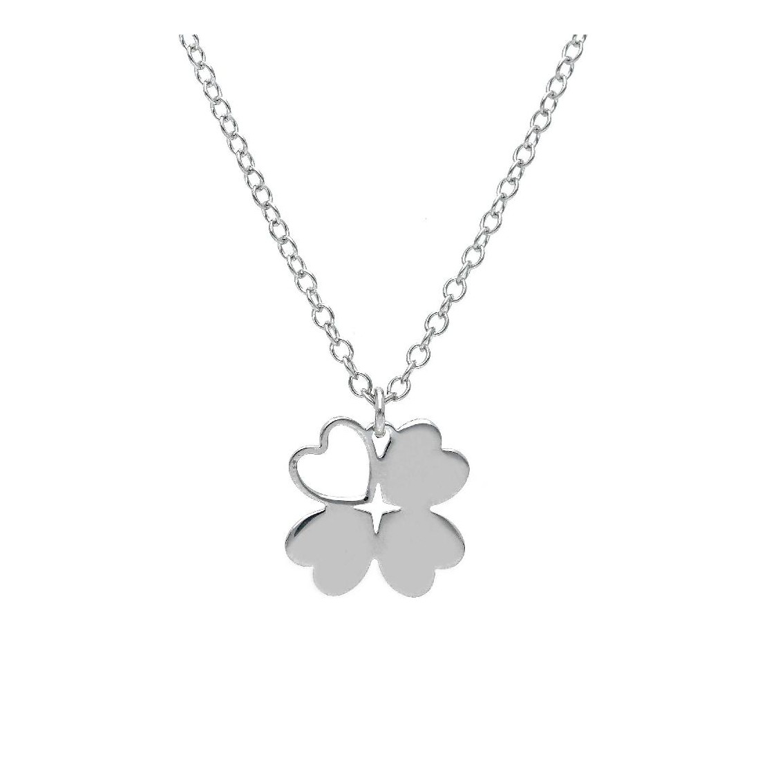 Girocollo in argento 925/ooo con quadrifoglio